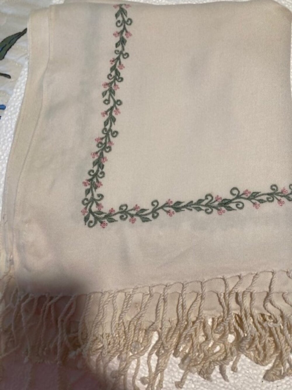 Lord and Taylor Ivory Scarf/Wrap/Shawl